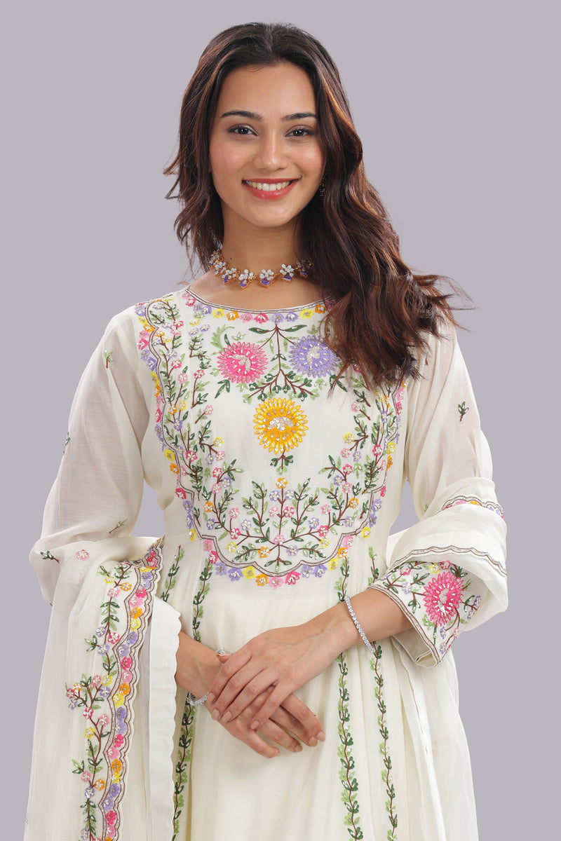 Designer Hand Embroidered Anarakali Suit