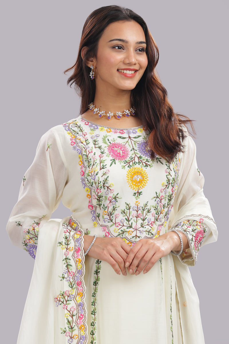 Designer Hand Embroidered Anarakali Suit