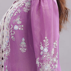 Designer Tissue Silk Hand Embroidered Anarkali Clubbed With Crushed Tissue Skirt And Tissue Dupatta