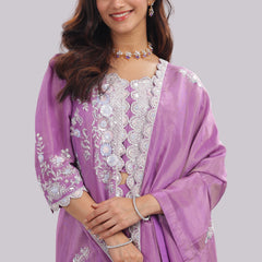 Designer Tissue Silk Hand Embroidered Anarkali Clubbed With Crushed Tissue Skirt And Tissue Dupatta