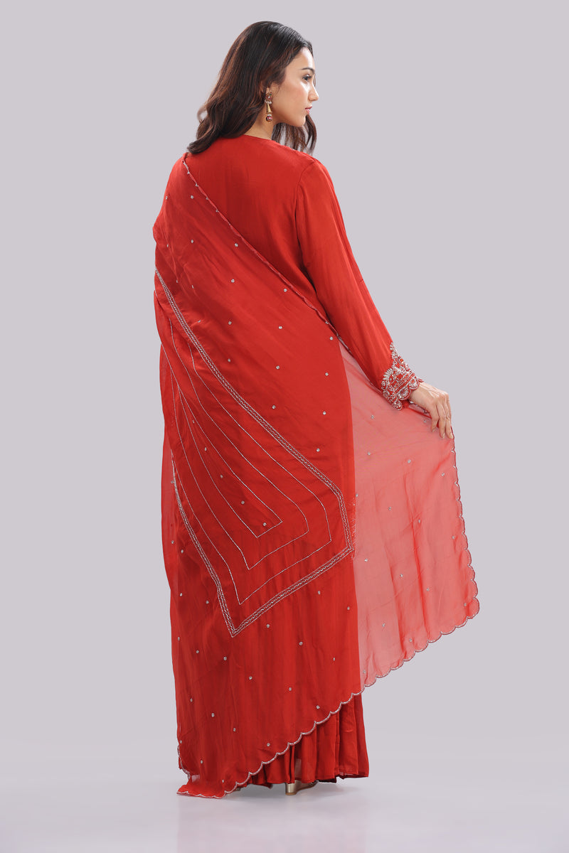 Designer Hand Embroidered Sharara Suit