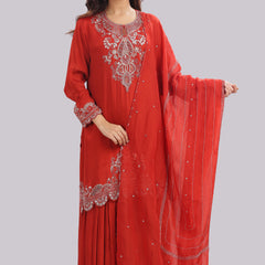 Designer Hand Embroidered Sharara Suit