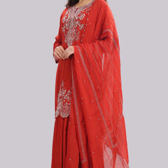 Designer Hand Embroidered Sharara Suit