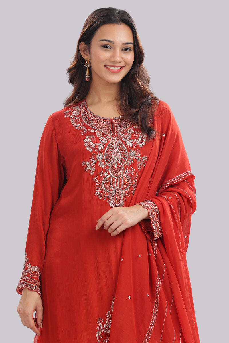 Designer Hand Embroidered Sharara Suit