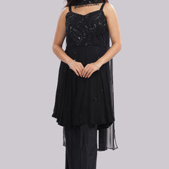 Designer Short Kurti Suit with Choker Dupatta