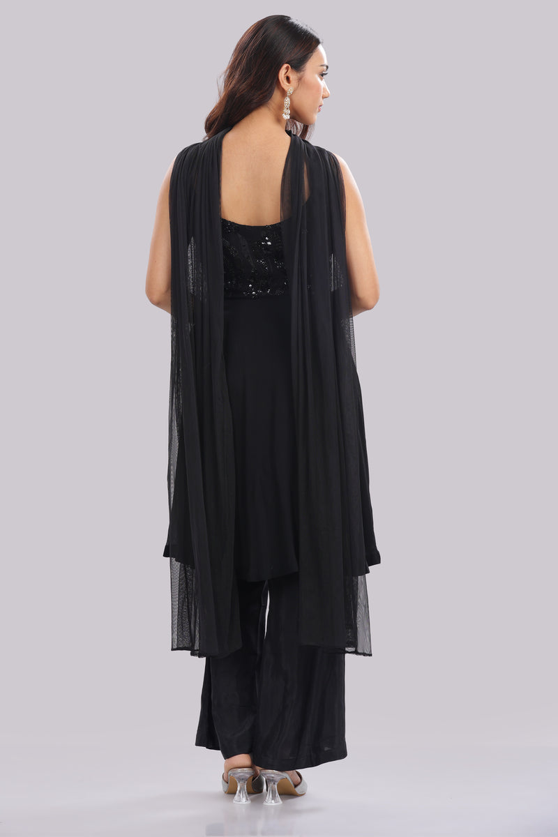 Designer Short Kurti Suit with Choker Dupatta