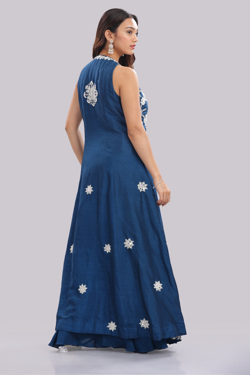 Indo-Western Anarkali with Panelled Pant