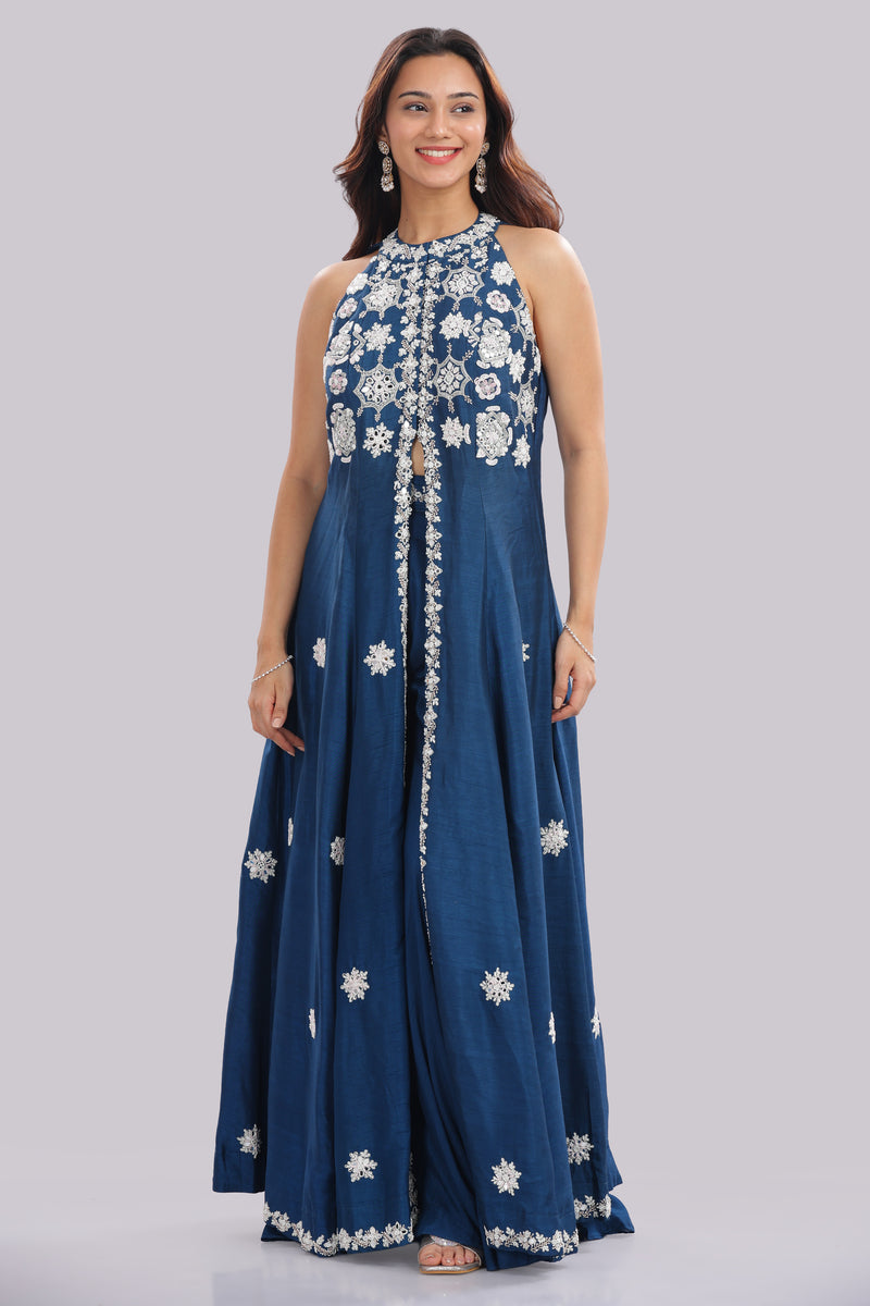 Indo-Western Anarkali with Panelled Pant