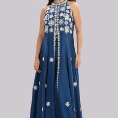 Indo-Western Anarkali with Panelled Pant