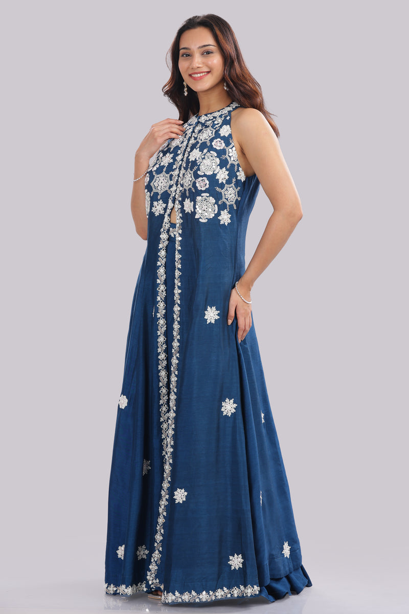 Indo-Western Anarkali with Panelled Pant