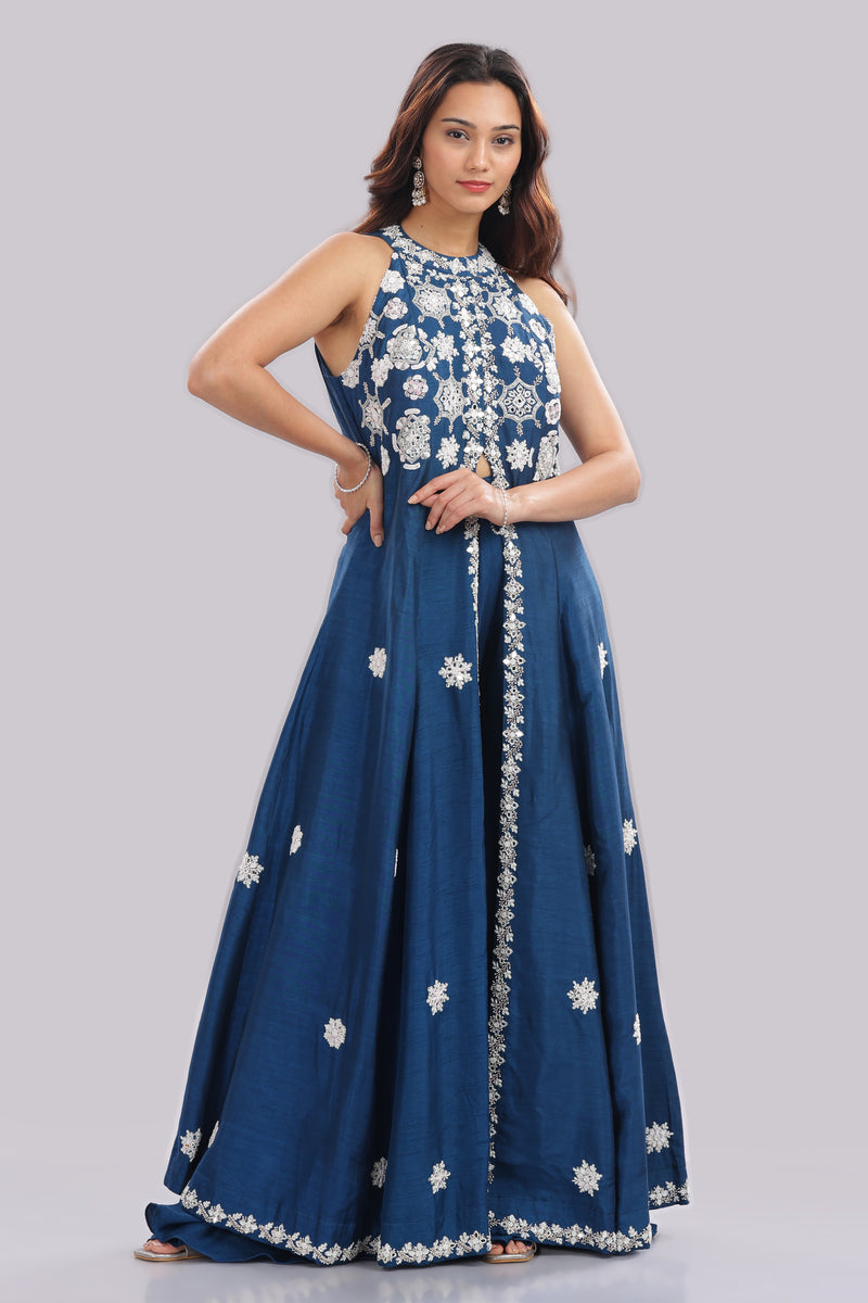 Indo-Western Anarkali with Panelled Pant