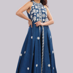 Indo-Western Anarkali with Panelled Pant