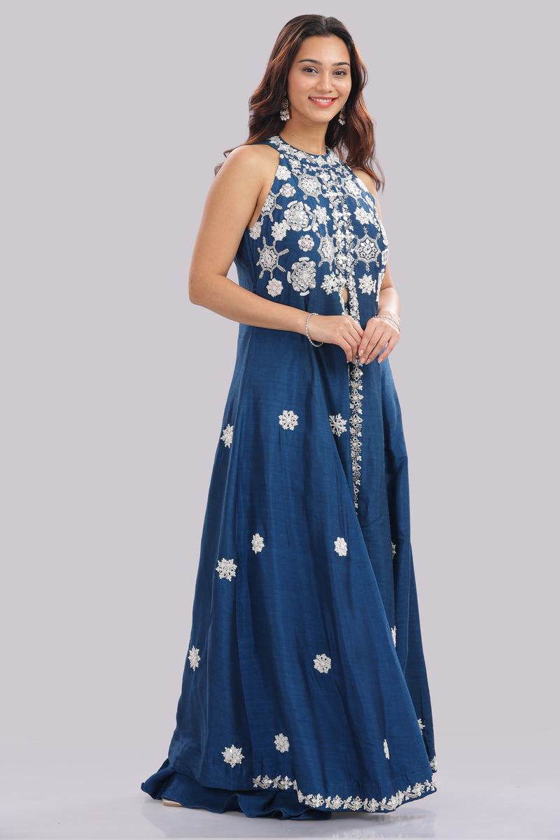 Indo-Western Anarkali with Panelled Pant