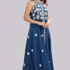 Indo-Western Anarkali with Panelled Pant