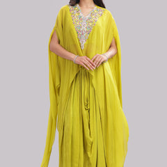 Designer Draped Skirt With Cape