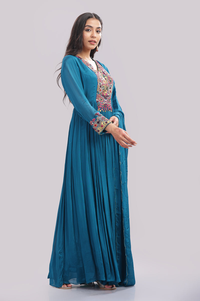 Hand Embroidered Anarkali Suit