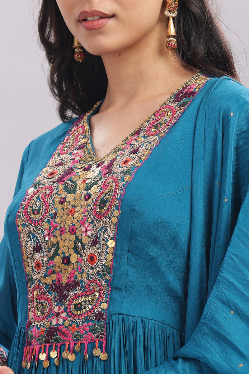 Hand Embroidered Anarkali Suit