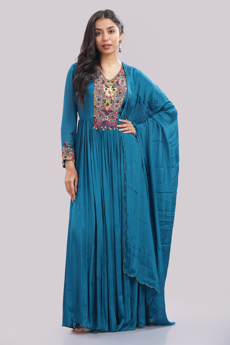 Hand Embroidered Anarkali Suit