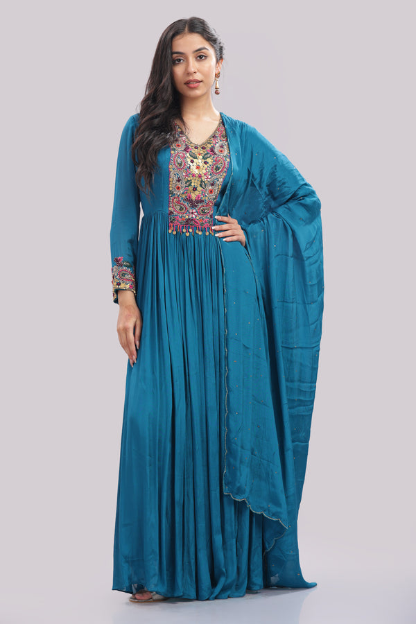 Hand Embroidered Anarkali Suit