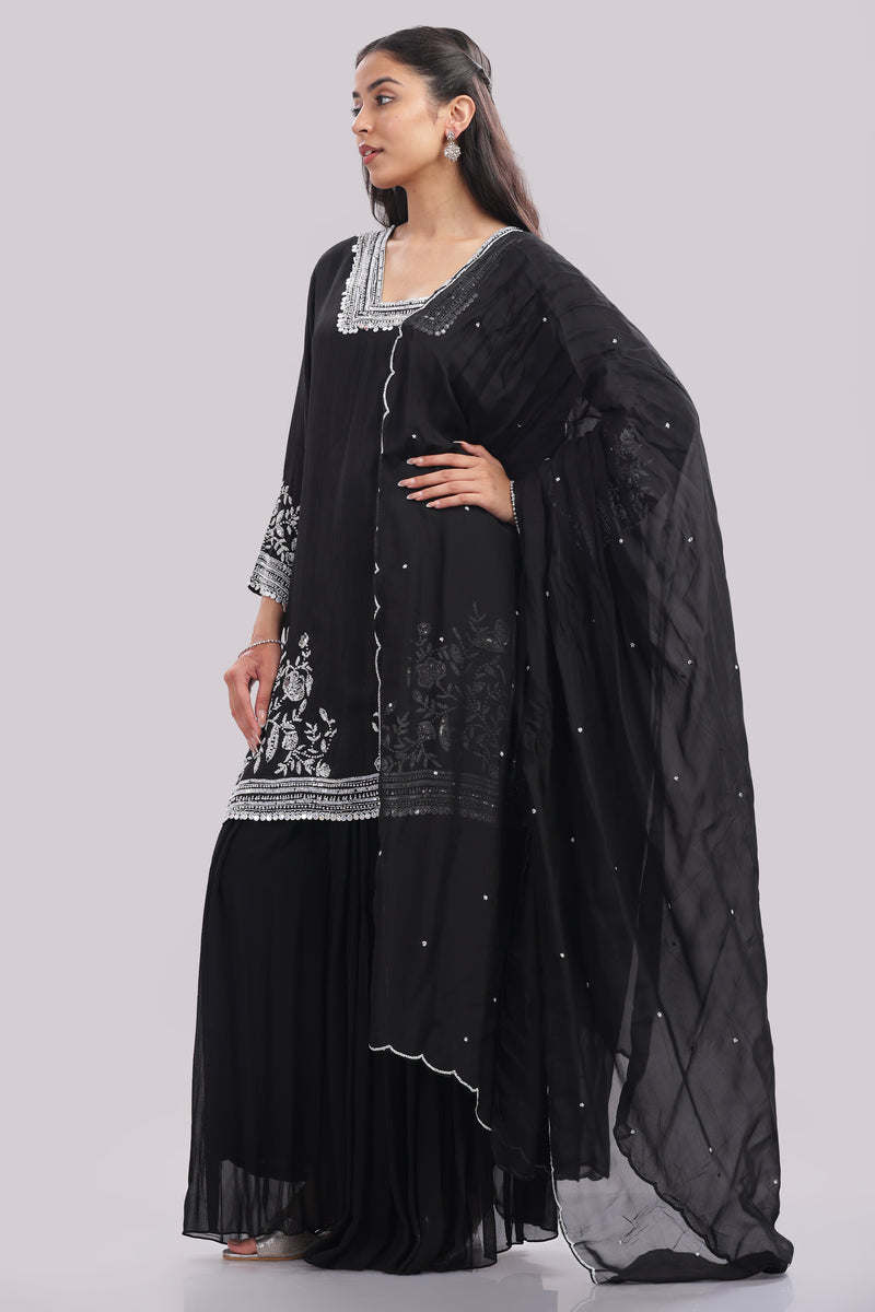 Designer Hand Embroidered Sharara Suit