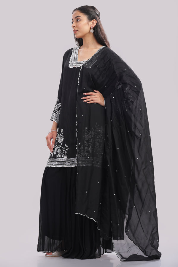 Designer Hand Embroidered Sharara Suit