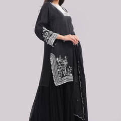 Designer Hand Embroidered Sharara Suit