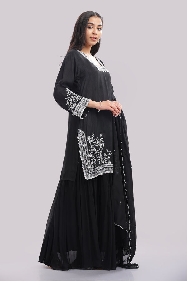 Designer Hand Embroidered Sharara Suit