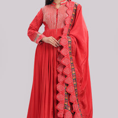 Designer Anarkali Suit With Gota Patti And Applique Work