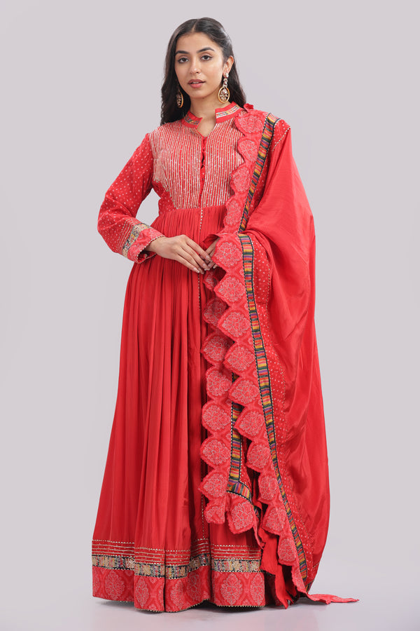 Designer Anarkali Suit With Gota Patti And Applique Work