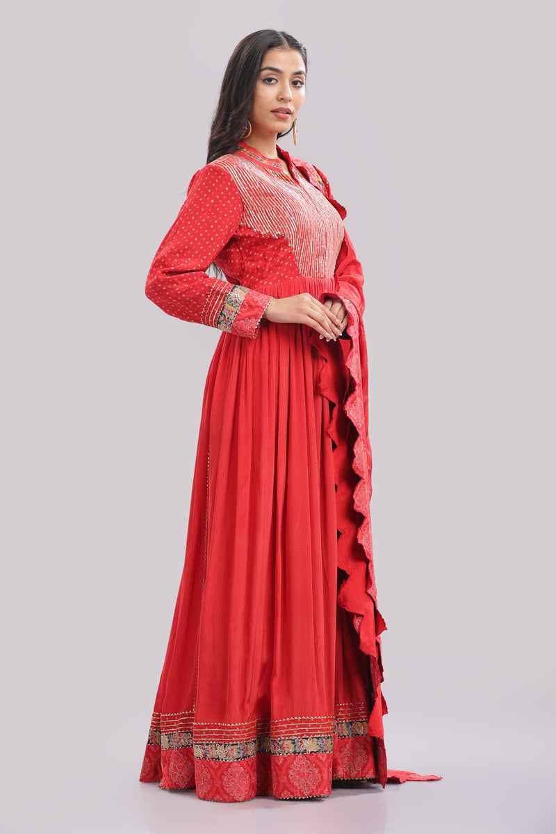 Designer Anarkali Suit With Gota Patti And Applique Work