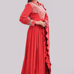 Designer Anarkali Suit With Gota Patti And Applique Work