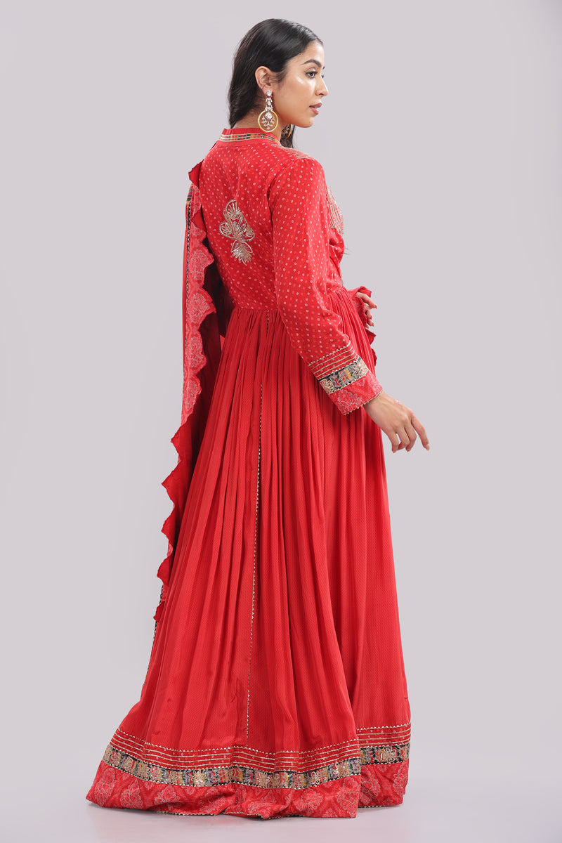 Designer Anarkali Suit With Gota Patti And Applique Work