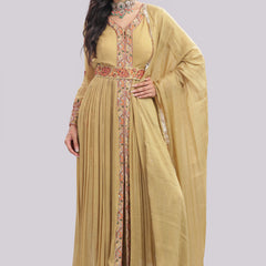 Designer Anarkali Suit with Banarasi Brocade Pant
