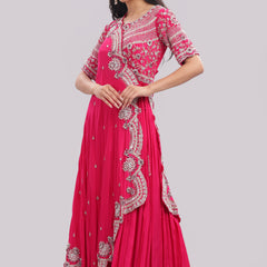 Designer Floor-Length Gown with Cape