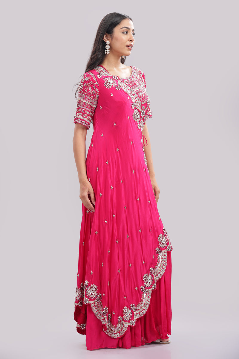 Designer Floor-Length Gown with Cape