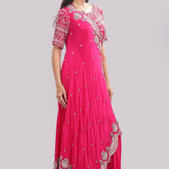 Designer Floor-Length Gown with Cape