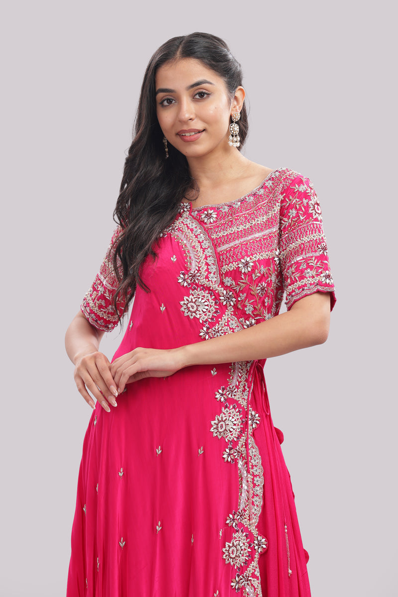 Designer Floor-Length Gown with Cape