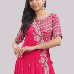Designer Floor-Length Gown with Cape