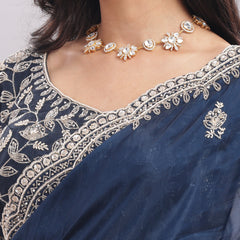 Designer Hand Embroidered Organza Saree