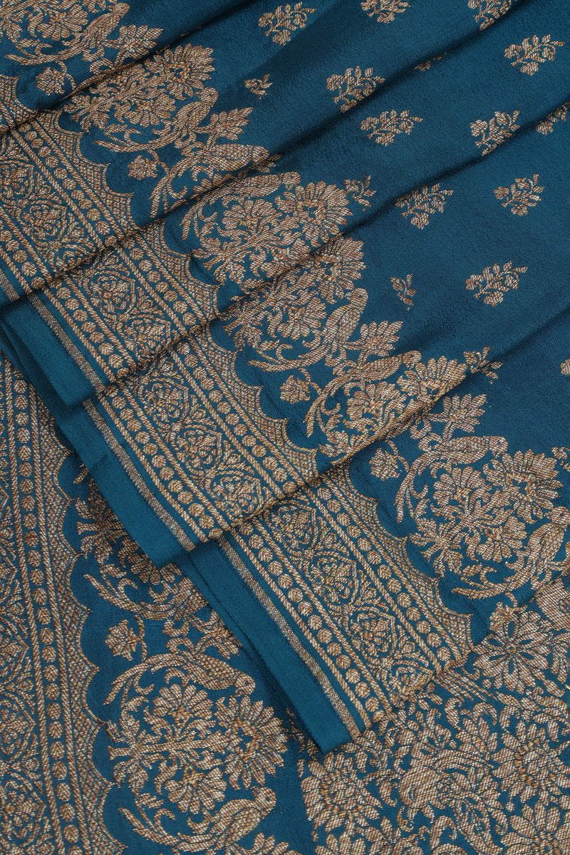 Pure Crepe Silk - Teal Blue