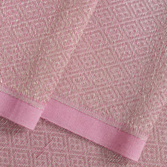 Pure Banarasi Brocade Fabric – Silver Zari, Light Pink (1 Meter)
