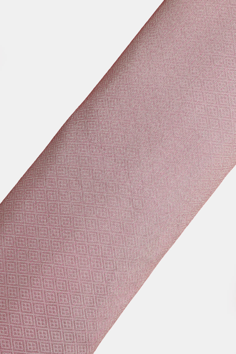 Pure Banarasi Brocade Fabric – Silver Zari, Light Pink (1 Meter)
