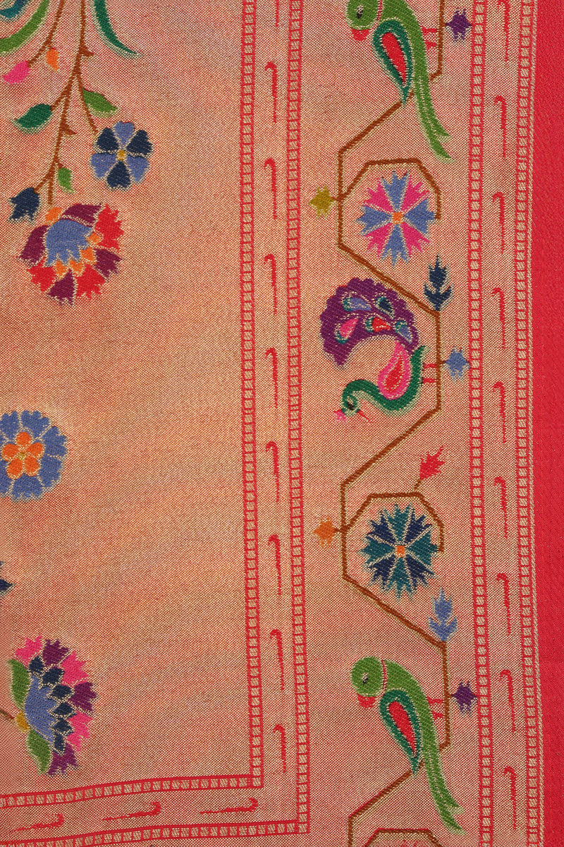 Banarasi Art Silk Saree - Off White with Multi Color Weave