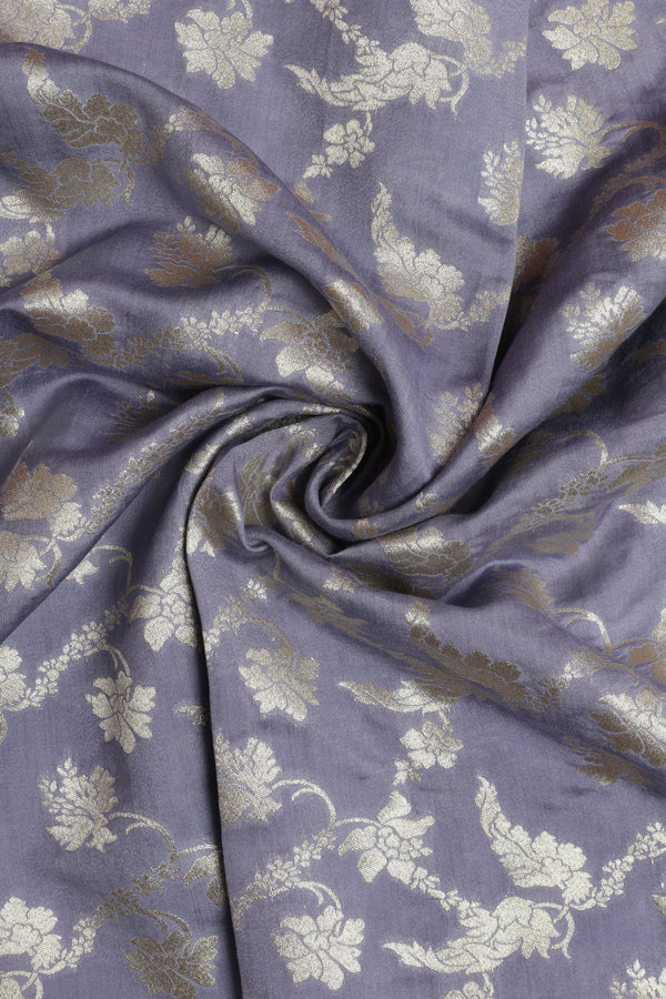 Pure Chiniya Silk Fabric – Water Zari Jaal, Powder Blue (1 Meter)