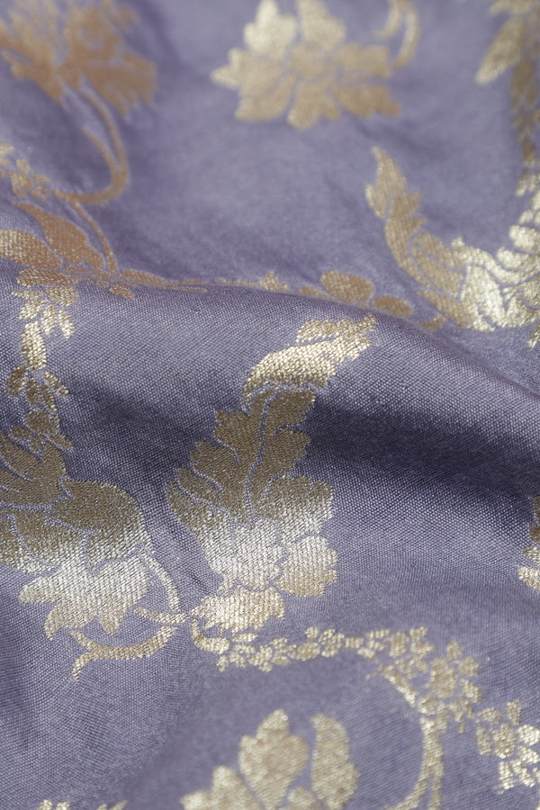 Pure Chiniya Silk Fabric – Water Zari Jaal, Powder Blue (1 Meter)