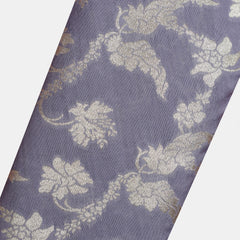 Pure Chiniya Silk Fabric – Water Zari Jaal, Powder Blue (1 Meter)