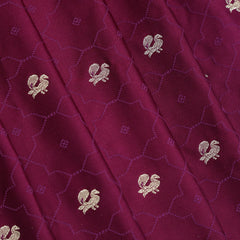 Semi Tanchoi Silk Saree with Peacock Border - Wine