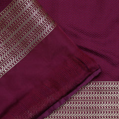 Semi Tanchoi Silk Saree with Peacock Border - Wine