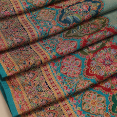 Banarasi Semi Tissue Silk Saree - Sky Blue Tissue Saree Border