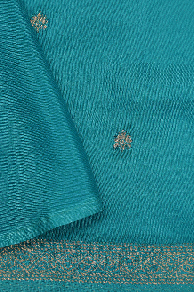 Banarasi Semi Tissue Silk Saree - Sky Blue Tissue Saree Border